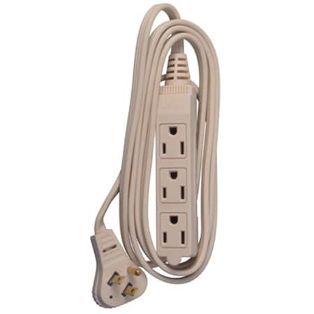 Master Electronics Extension Cord, 3 Outlets, Beige, Vinyl, 6 ft 327244